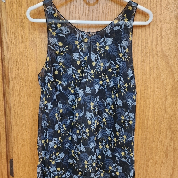CAbi Black and Blue Floral Blouse - Picture 1 of 3
